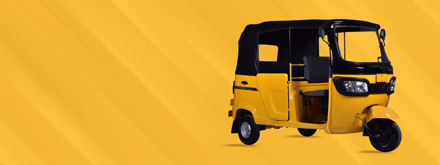 Bajaj and TVS Pragia tricycle banner